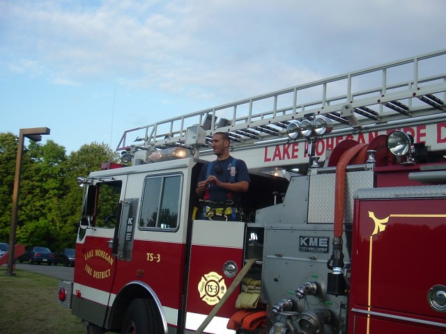 Lt. Ken Hartmann Checking Things Out On The Now Retired Engine 250